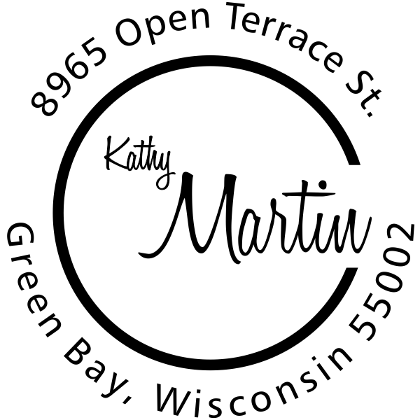 Martin Cursive Round Address Stamp - Simply Stamps