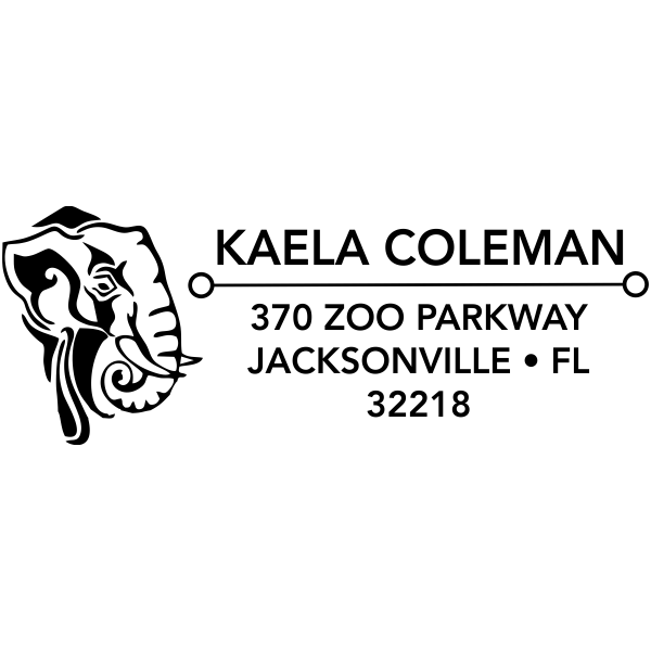 Elephant Head Square Address Stamp Simply Stamps
