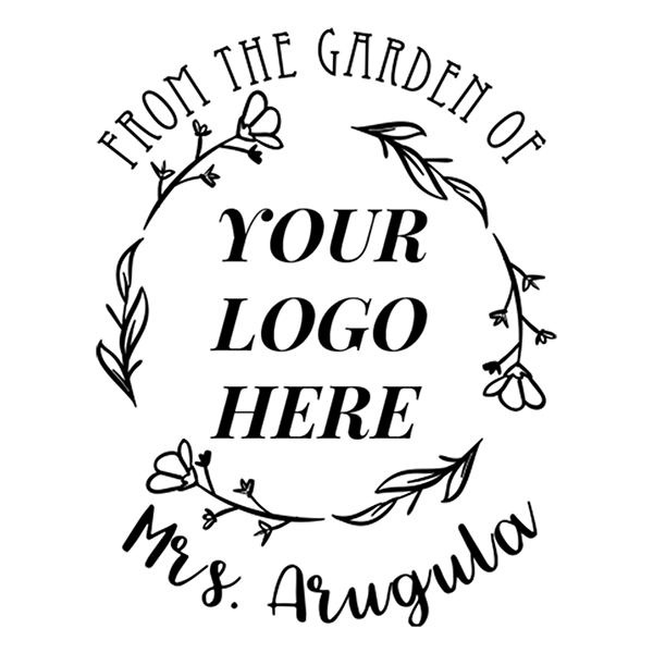Custom Round Arugula Garden Logo Stamp