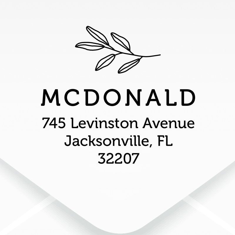 Elegant Botanical Custom Return Address Stamp
