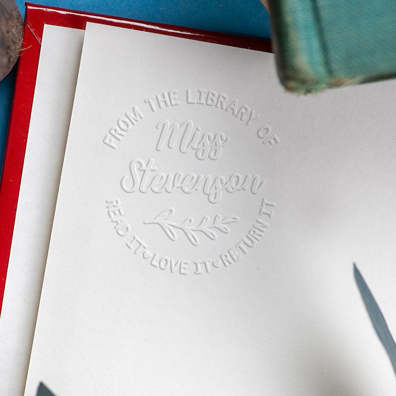 Embosser Script Floral Branch Book Embosser - Simply Stamps