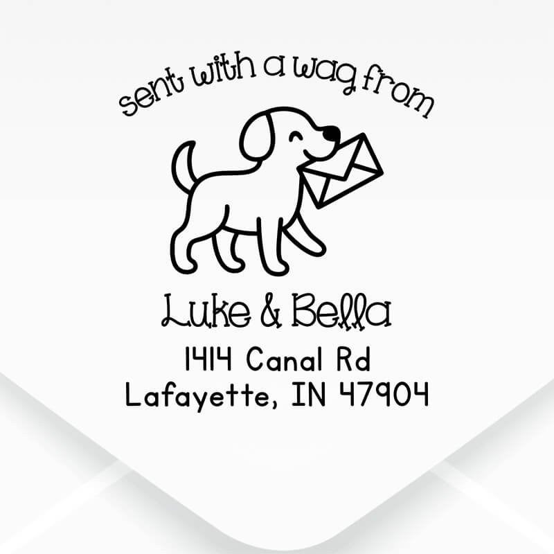 Happy Dog Custom Return Address Stamp
