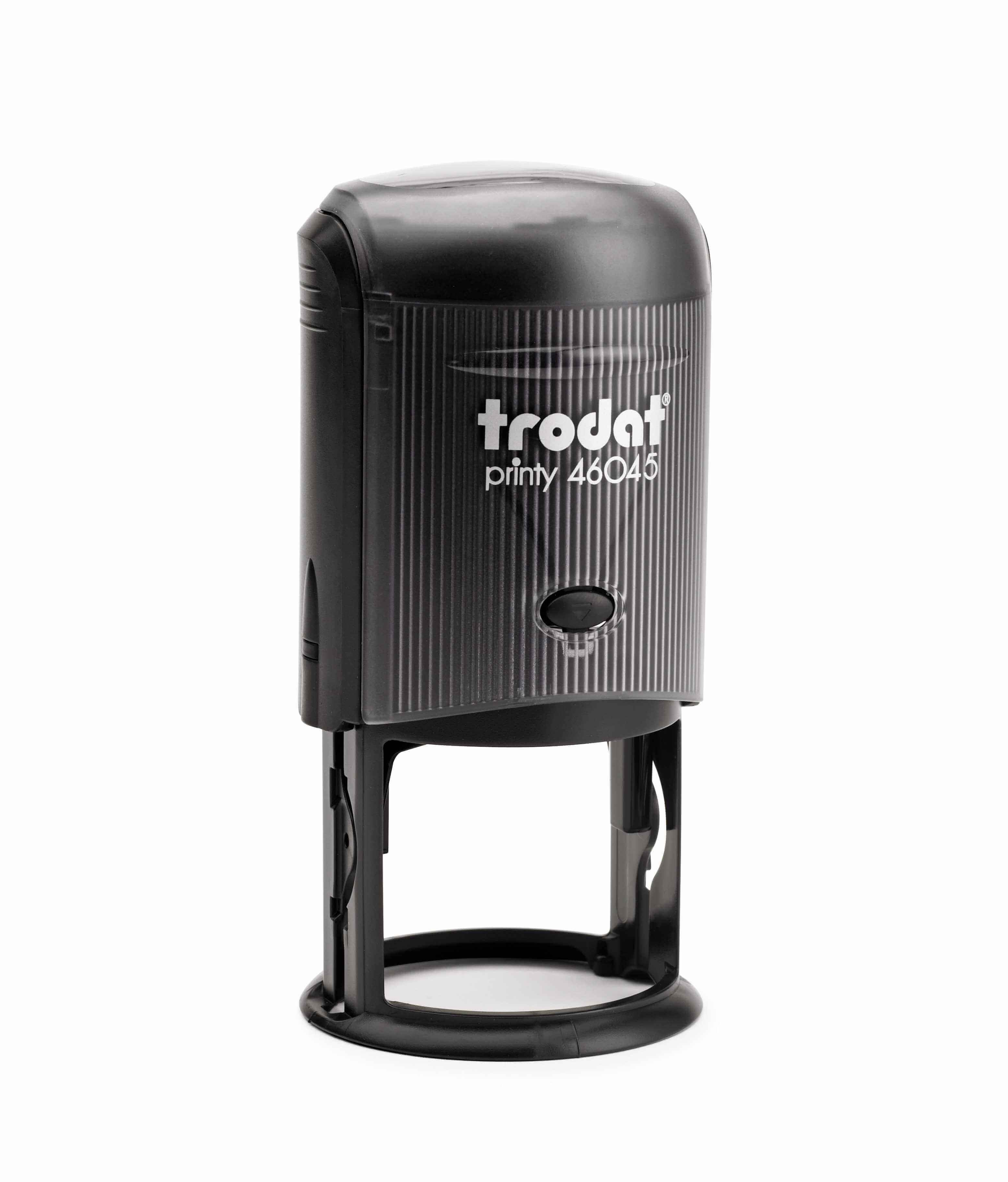 Round Custom Self-Inking Stamp, 1-3/4", with Personalized Text, Logo or Art by Trodat (Model 46045, Multiple Ink Colors)