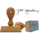 Extra Large Signature Euro Hand Stamp with Wooden Handle and 1" x 2.5" Impression Size