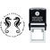 Round Twin Seahorse Silhouette Custom Address Stamp