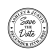 Save the Date Circle Outline Postcard Address Stamp