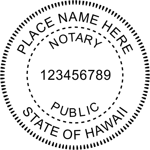 Hawaii Official Notary Seal Rubber Stamp