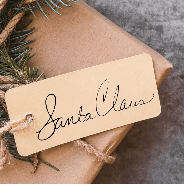 Santa Claus Realistic Signature Stamp on gift 