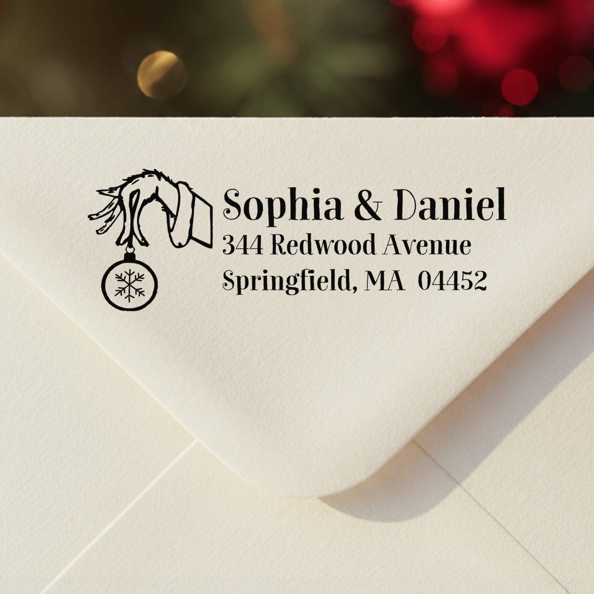 Grinch Holiday Return Address Stamp