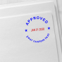 Date Approved Round Stamp with Custom Text