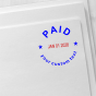 Round Paid Stamp with Date and Custom Text