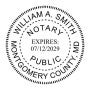 Maryland Notary Round Seal - Choose Stamp or Embosser