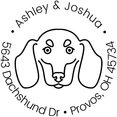 Dachshund Outline Dog Address Stamp