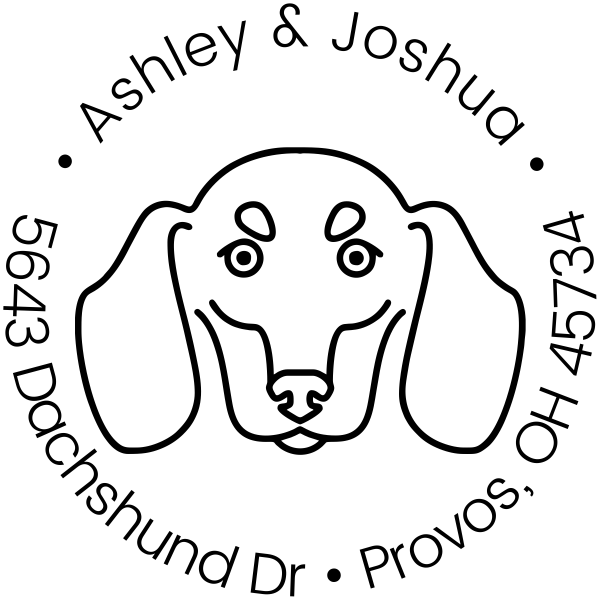 Dachshund Outline Dog Address Stamp