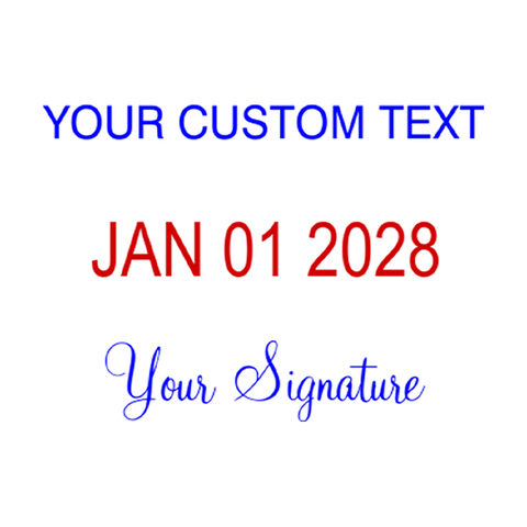 Self-Inking Bottom Signature Stamp with Custom Text and Dater