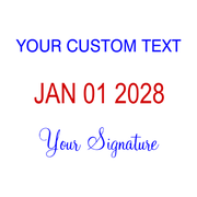 Self-Inking Bottom Signature Stamp with Custom Text and Dater