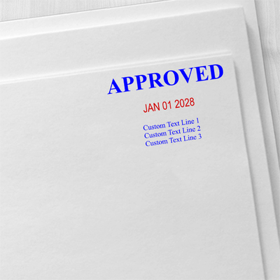 Approved Custom Three Line Dater Stamp - alternate view