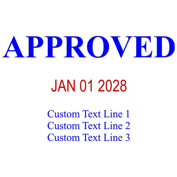 Approved Custom Three Line Dater Stamp