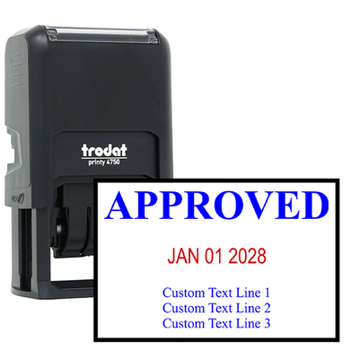 Approved Custom Three Line Dater Stamp - alternate view
