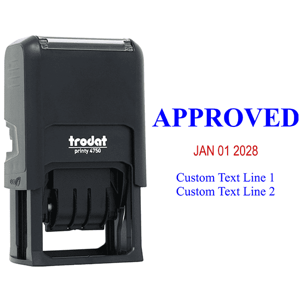Approved Custom Two Line Dater Stamp Body and Design