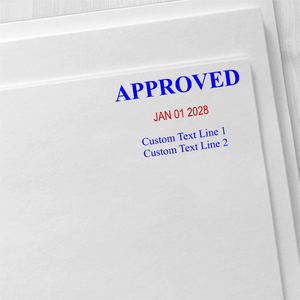 Approved Custom Two Line Dater Stamp Imprint Example