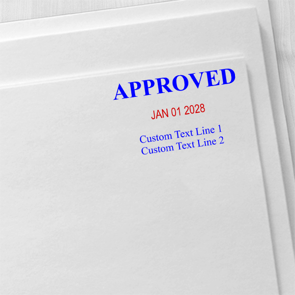 Approved Custom Two Line Dater Stamp Imprint Example