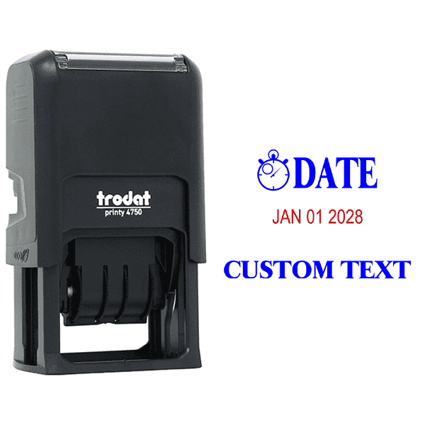 Clock Custom Bottom Line Text Dater Stamp Body and Design