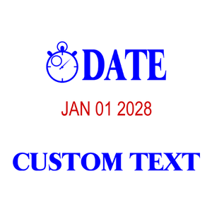 Large Clock Custom Bottom Line Dater Stamp