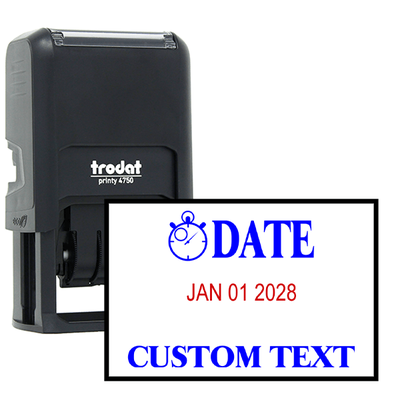 Clock Custom Bottom Line Text Dater Stamp