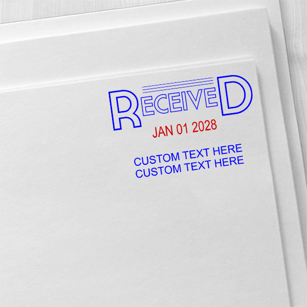 Received Outline Custom Text Dater Stamp Imprint Examples on Envelopes