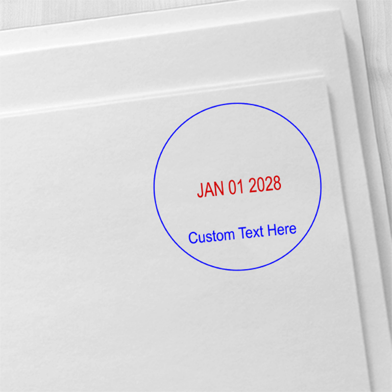 Custom Bottom Line Round Dater Imprint Example