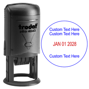 2 Line Top 1 Line Bottom Round Dater Stamp Body and Design