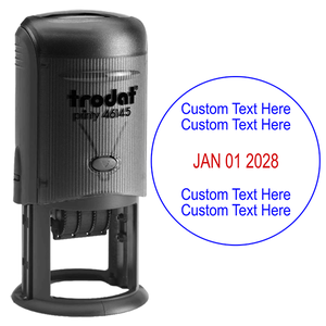 2 Line Top 2 Line Bottom Round Dater Stamp Body and Design