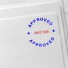 Round Self-Inking Dater Approved Stamp Imprint Example