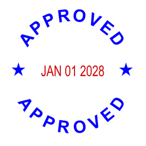 Round Self-Inking Dater Approved Stamper