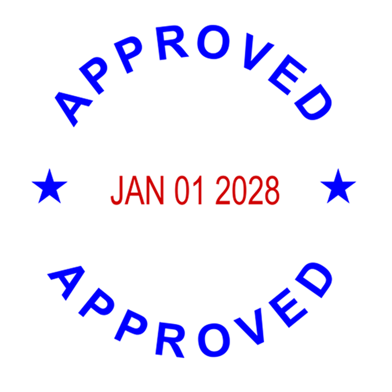 Round Self-Inking Dater Approved Stamper