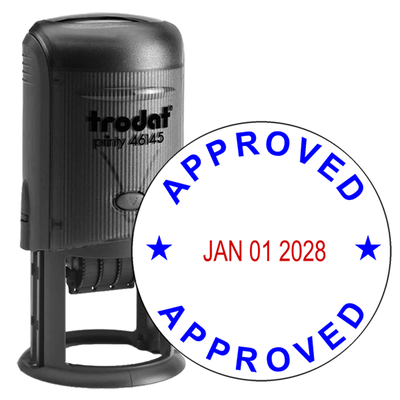 Round Self-Inking Dater Approved Stamp