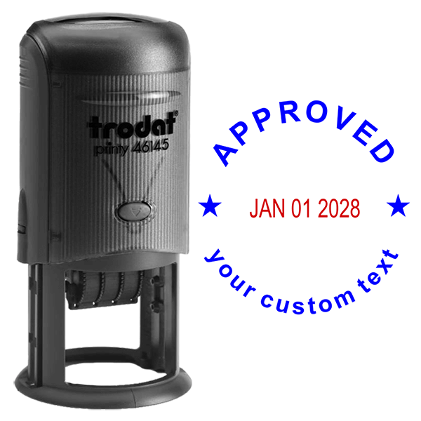 Custom Approved Round Dater Stamp Body and Design