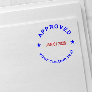 Custom Approved Round Dater Stamp Imprint Example