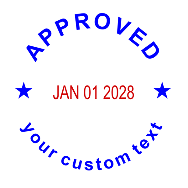 Custom Approved Round Dater Stamp