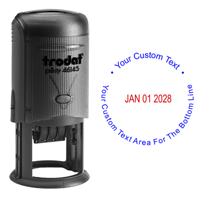 Custom Text Round Dater Stamp - alternate view