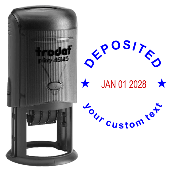 Custom Deposited Round Dater Stamp Body and Design