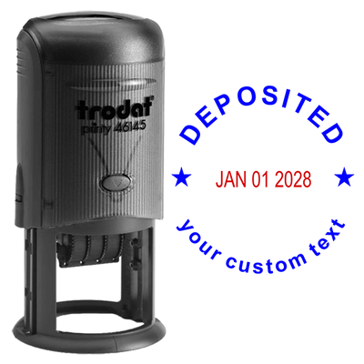 Round Deposited Date Stamp with Custom Text - alternate view