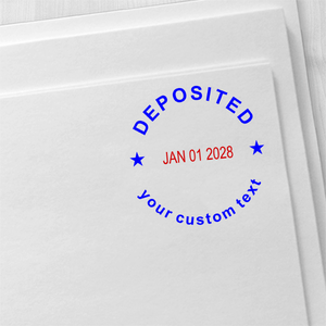 Custom Deposited Round Dater Stamp Imprint Example