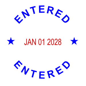 Custom Round Self-Inking Dater Entered Stamp