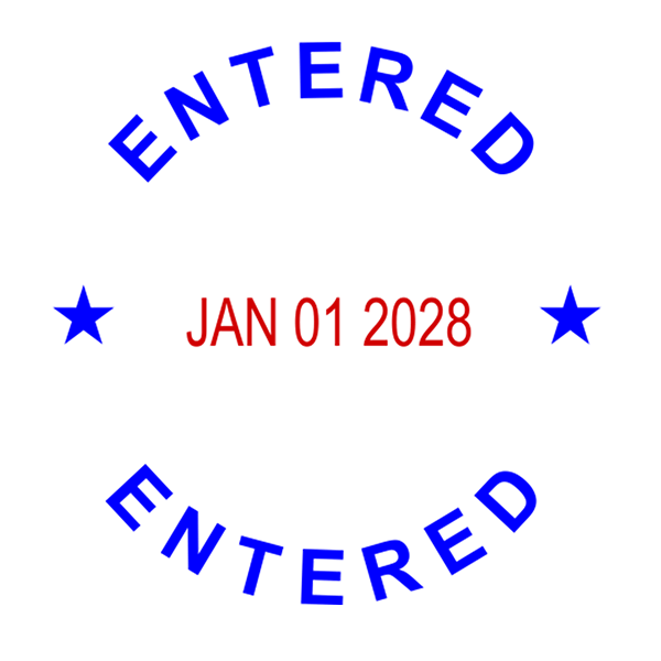 Custom Round Self-Inking Dater Entered Stamp