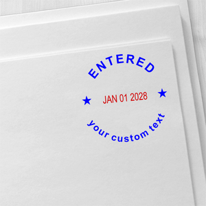 Custom Entered Round Dater Stamp Imprint Example