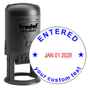 Round Entered Stamp with Date and Custom Text