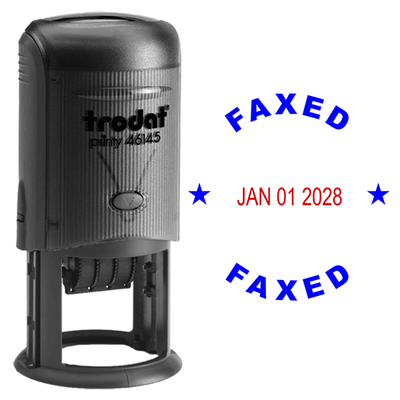 Round Self-Inking Faxed Date Stamp - alternate view