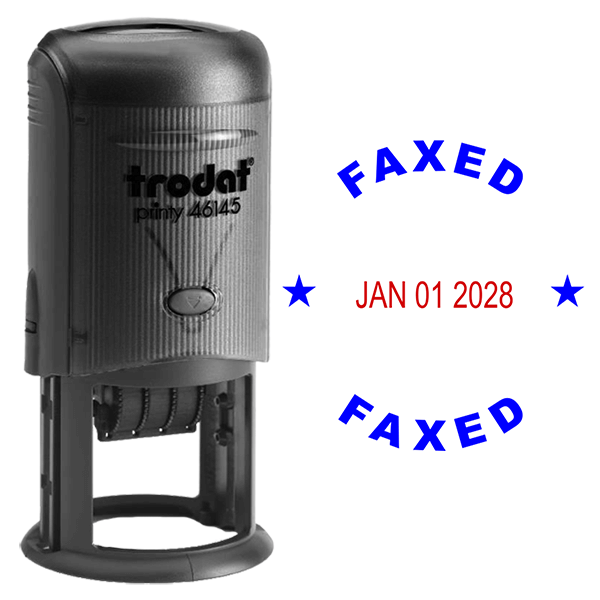 Round Self-Inking Dater Faxed Stamp Body and Design